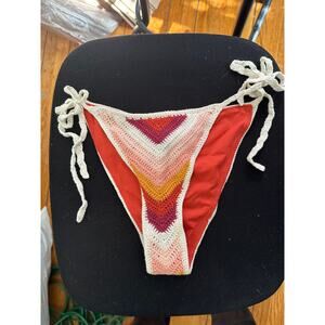 Forever 21 Crochet Swimwear Bottoms Blush/Multi S